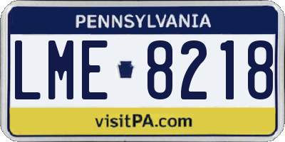 PA license plate LME8218
