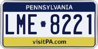 PA license plate LME8221