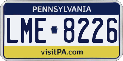 PA license plate LME8226