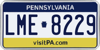 PA license plate LME8229
