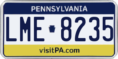 PA license plate LME8235