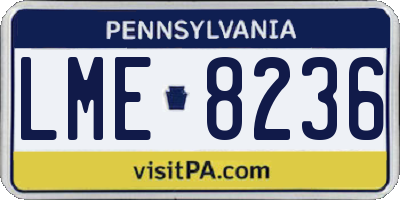 PA license plate LME8236