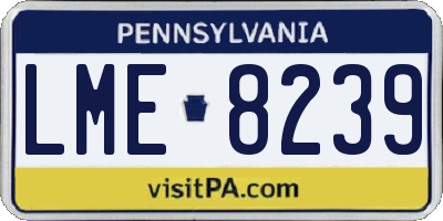 PA license plate LME8239