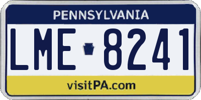 PA license plate LME8241