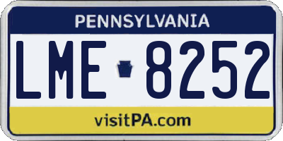 PA license plate LME8252