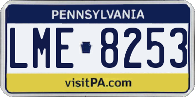 PA license plate LME8253