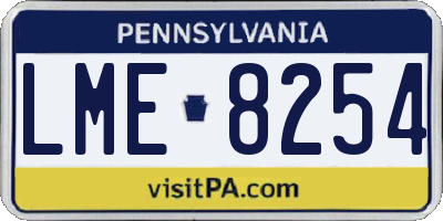 PA license plate LME8254
