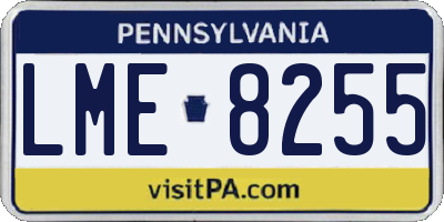 PA license plate LME8255