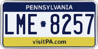 PA license plate LME8257