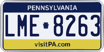 PA license plate LME8263