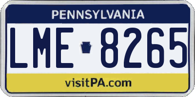 PA license plate LME8265