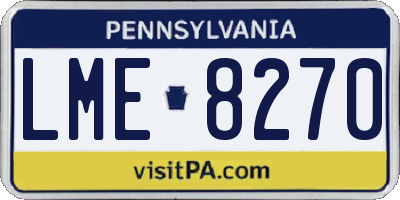 PA license plate LME8270