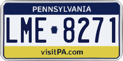 PA license plate LME8271