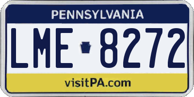 PA license plate LME8272