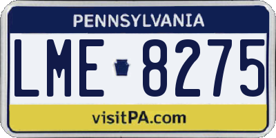 PA license plate LME8275