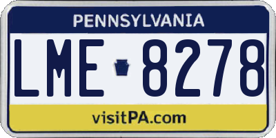 PA license plate LME8278