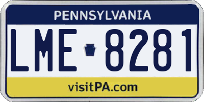 PA license plate LME8281