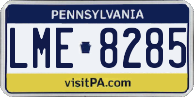 PA license plate LME8285