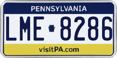 PA license plate LME8286
