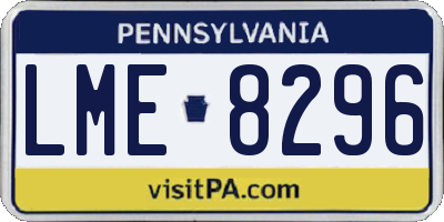 PA license plate LME8296