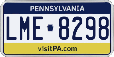 PA license plate LME8298