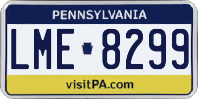 PA license plate LME8299