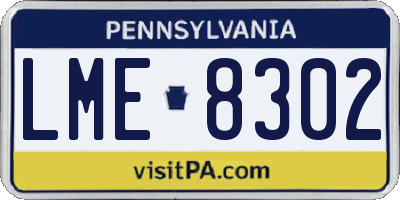 PA license plate LME8302