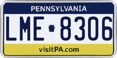 PA license plate LME8306