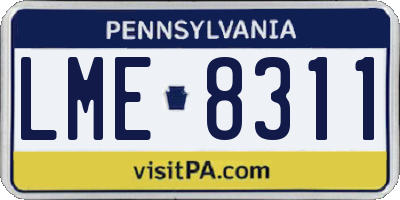 PA license plate LME8311