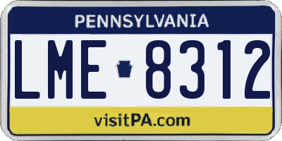 PA license plate LME8312