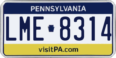 PA license plate LME8314