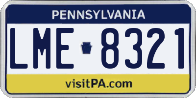 PA license plate LME8321