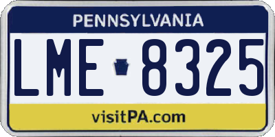 PA license plate LME8325