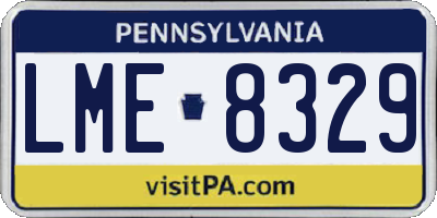 PA license plate LME8329