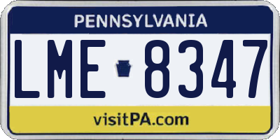 PA license plate LME8347