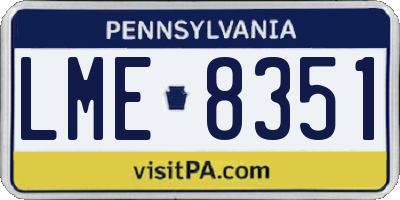 PA license plate LME8351