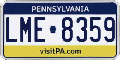 PA license plate LME8359