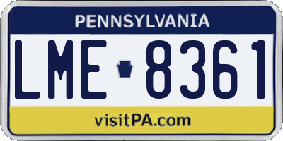 PA license plate LME8361