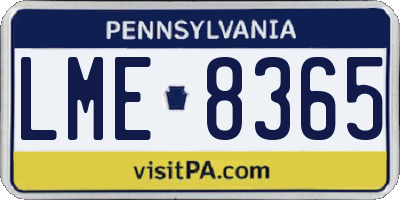 PA license plate LME8365