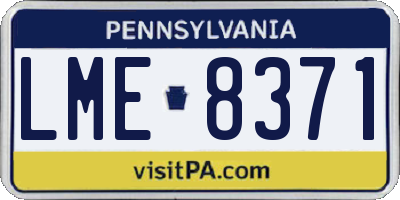 PA license plate LME8371