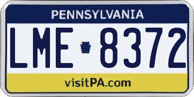 PA license plate LME8372