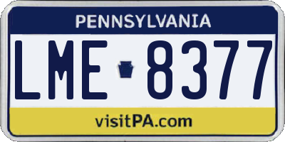 PA license plate LME8377