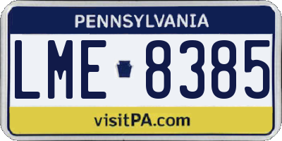PA license plate LME8385