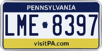 PA license plate LME8397