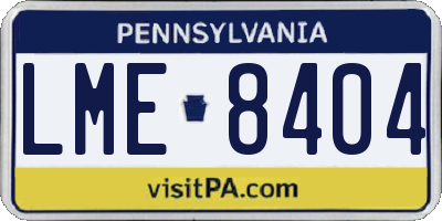 PA license plate LME8404