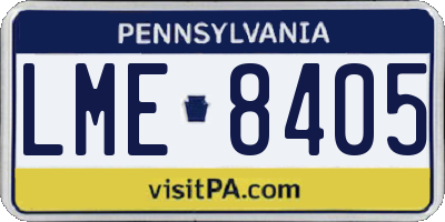 PA license plate LME8405