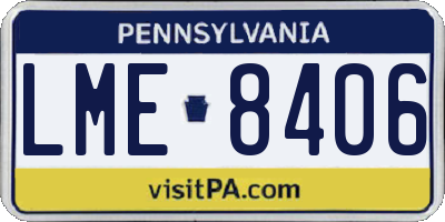 PA license plate LME8406