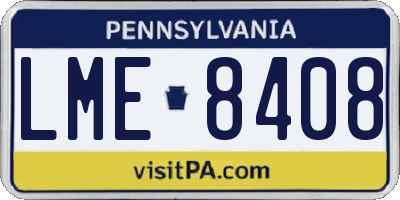PA license plate LME8408