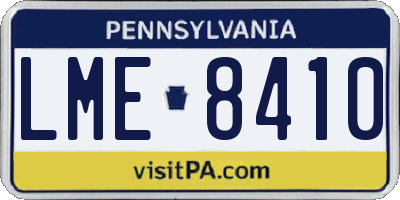 PA license plate LME8410