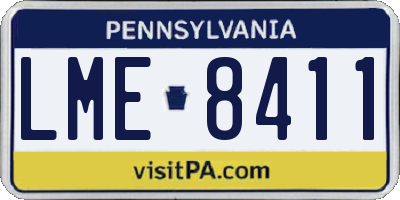 PA license plate LME8411